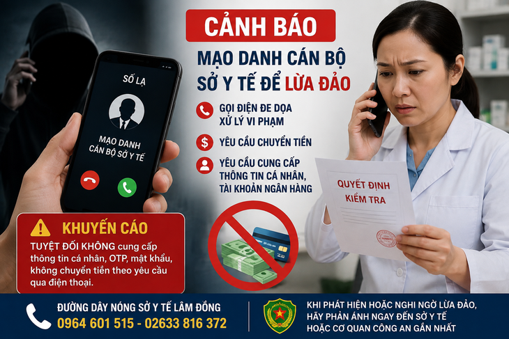 Sở Y tế Lâm Đồng cảnh báo thủ đoạn mạo danh cán bộ để lừa đảo- Ảnh 1.