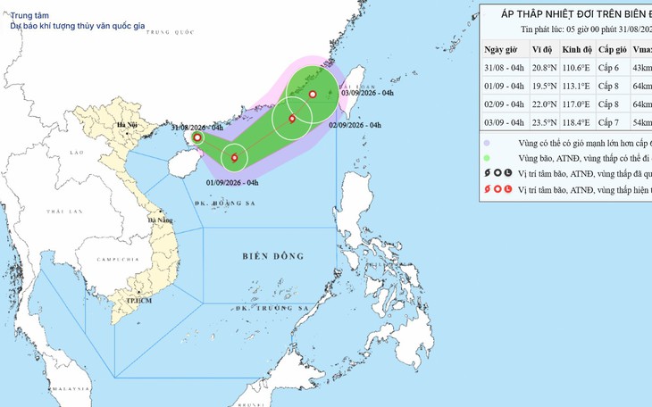 Đường đi dị thường của áp thấp nhiệt đới trên Biển Đông- Ảnh 2.
