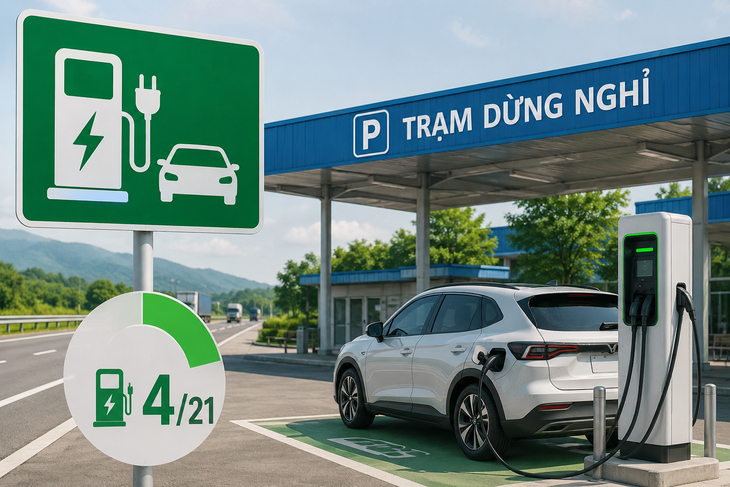Bất ngờ với số lượng trạm dừng nghỉ trên cao tốc có chỗ sạc xe điện - Ảnh 1.