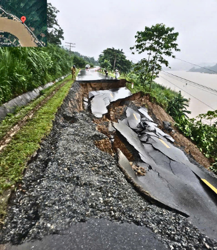 Lào Cai: Sạt lở sâu 20m, cuốn trôi 50m mặt đường tại xã Bảo Hà - Ảnh 2.