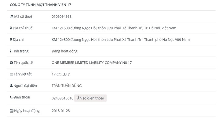 Công ty TNHH MTV 17 vi phạm chứng khoán - Ảnh 1.