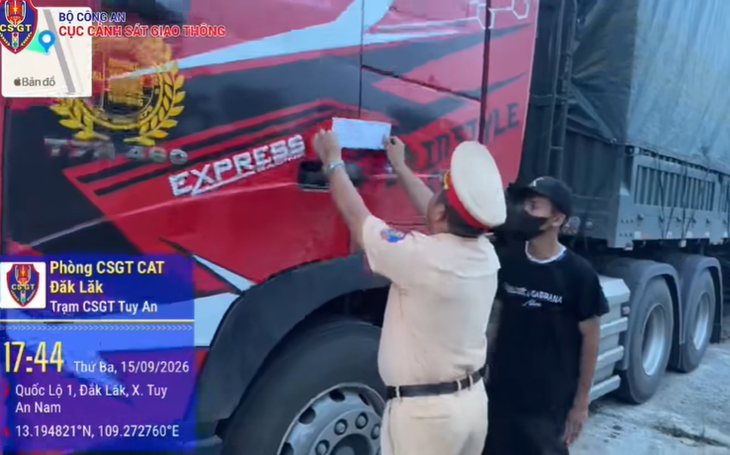Thanh niên 18 tuổi chưa có giấy phép lái xe điều khiển xe tải kéo sơ mi rơ moóc chạy quá tốc độ trên quốc lộ - Ảnh 2.