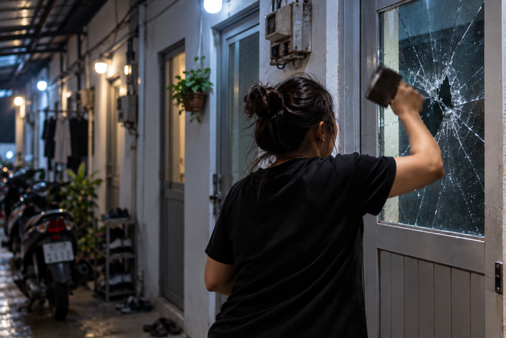 Vợ chửi bới, đập vỡ kính phòng trọ vì nghi chồng bị phụ nữ khác lôi kéo đi chơi- Ảnh 1.