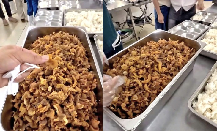 Phụ huynh phản ánh suất ăn bán trú học sinh có 'tóp mỡ', xã Quảng Bị nói gì? - Ảnh 1.