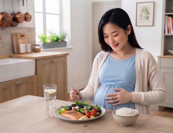 Chế độ dinh dưỡng ở 3 giai đoạn thai kỳ giúp mẹ khỏe, bé phát triển - Ảnh 1.