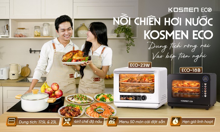 Kosmen Eco trình làng bộ đôi gia dụng máy làm sữa hạt & nồi chiên hơi nước - Ảnh 3.