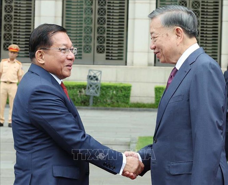 Tổng Bí thư, Chủ tịch nước Tô Lâm chủ trì Lễ đón Tổng thống Myanmar- Ảnh 1.