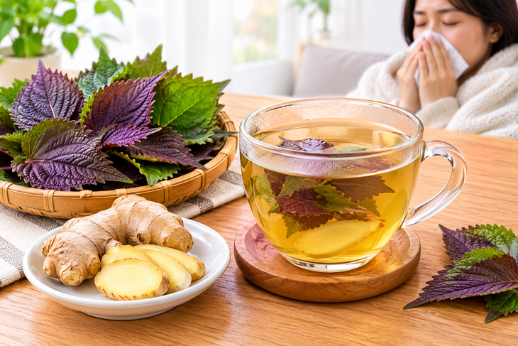 Bị cảm lạnh uống nước lá tía tô với gừng có tốt không? - Ảnh 1.