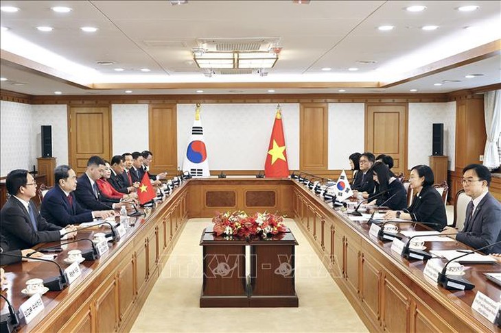 Chủ tịch Quốc hội Trần Thanh Mẫn hội kiến Thủ tướng Hàn Quốc Han Seong-sook- Ảnh 2.