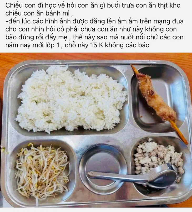Hà Nội khẩn trương làm rõ vụ bữa ăn bán trú tại Trường TH Trung Giã B- Ảnh 1.
