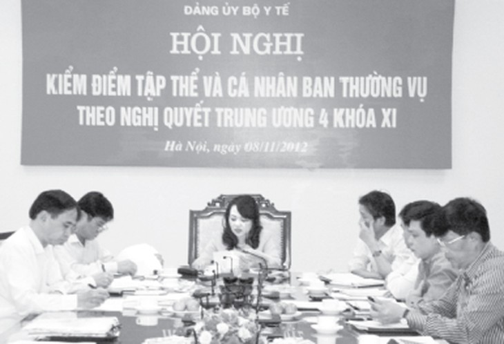 Ban Thường vụ Đảng ủy Bộ Y tế tổ chức Hội nghị kiểm điểm tập thể và cá nhân theo Nghị quyết TW4 khóa XI  1