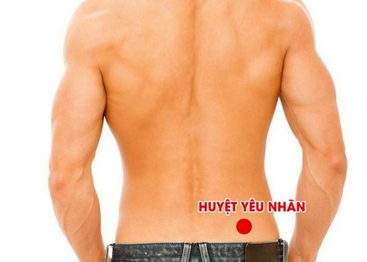 Vị trí huyệt yêu nhãn và huyệt thái xung.