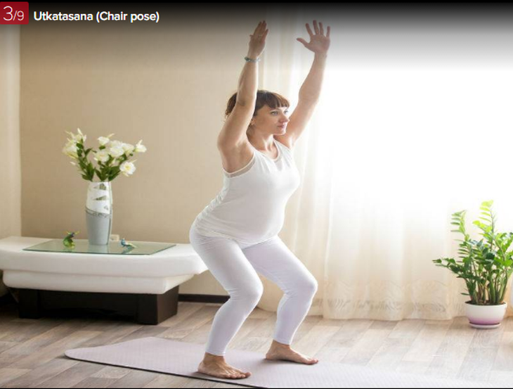 yoga, dong tac yoga cho phu nu mang thai - tu the chiec ghe
