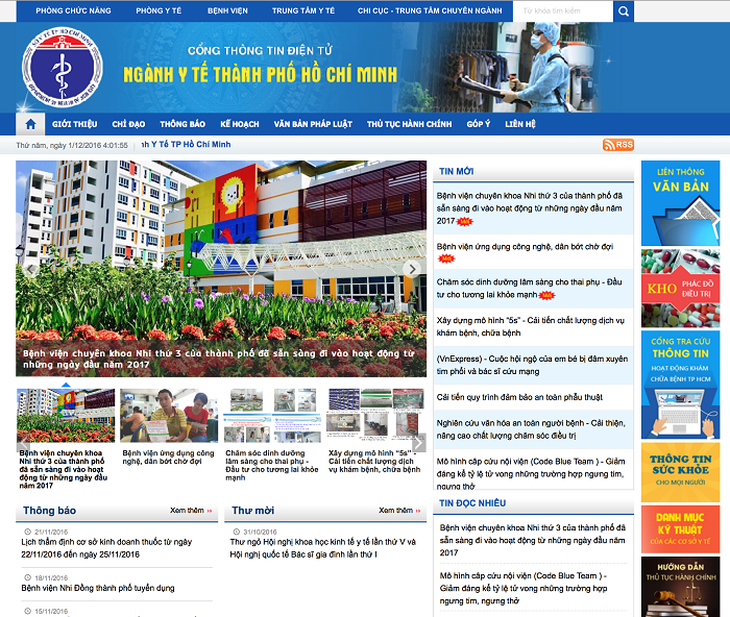 Cổng thông tin điện tử ngành y tế TP.HCM