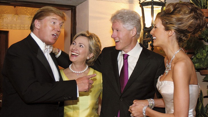 Vợ chồng Tổng thống Clinton dự đám cưới của tỷ phú Donald Trump