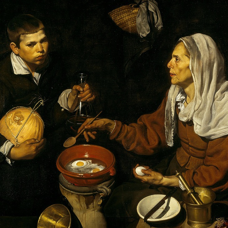 bức tranh Bà cụ nấu trứng của danh họa Diego Velazquez 