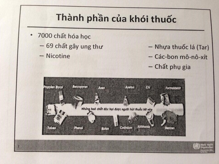 Thuốc lá chứa 69 chất gây ung thư