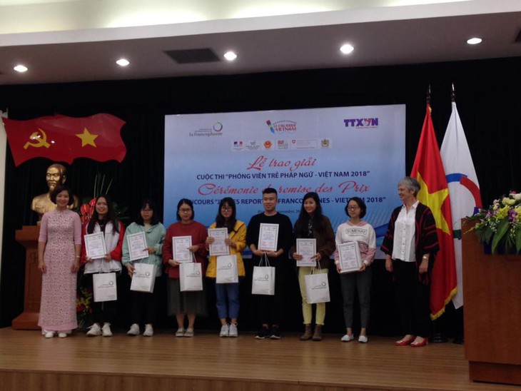 Các bạn thí sinh có bài lọt vào vào chung kết Phóng viên trẻ Pháp ngữ