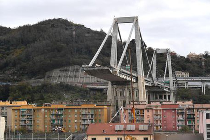 Cầu Morandi bị sập hồi tháng 8 khiến 43 người thiệt mạng ở Genoa