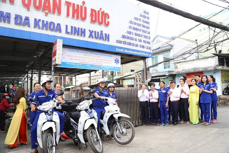 3 trạm cấp cứu vệ tinh cũng được trang bị xe máy cấp cứu