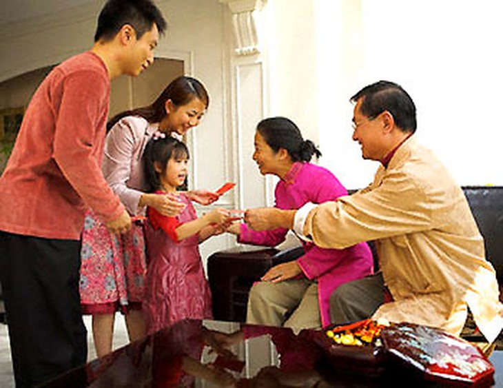 Những bao gọi là mừng tuổi hoặc lì xì màu hồng điều