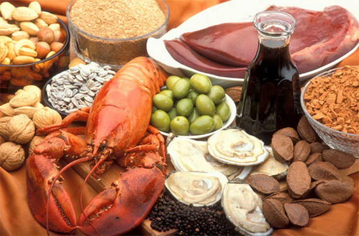 Một số thực phẩm chứa nhiều kẽm.