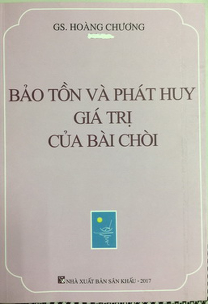 Cuốn sách quý về giá trị của bài chòi của GS. Hoàng Chương.