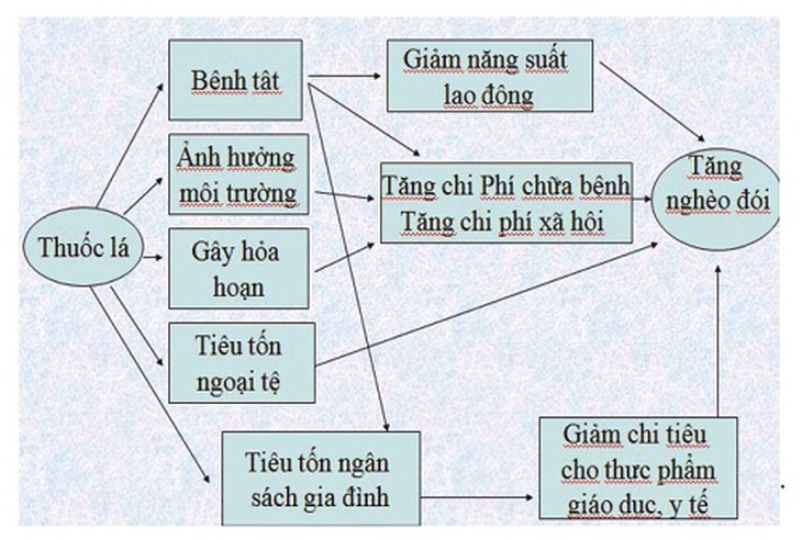 Thuốc lá gây tổn hại kinh tế cho gia đình.
