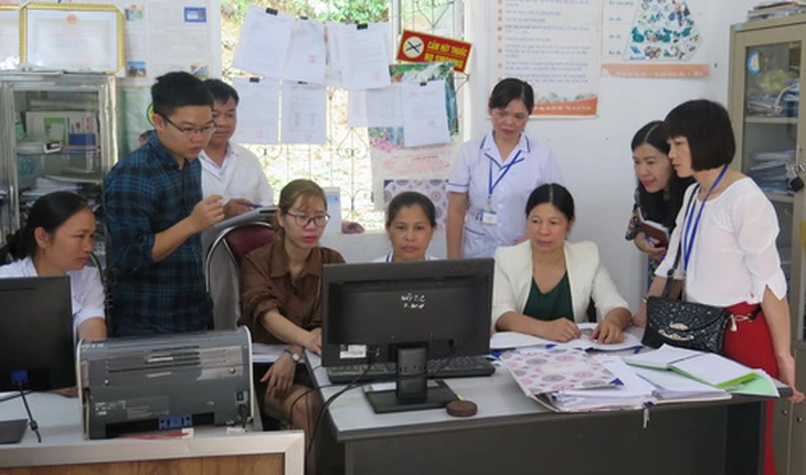 Giám sát hỗ trợ phần mềm tại xã Nà Sác, huyện Hà Quảng, Cao Bằng.