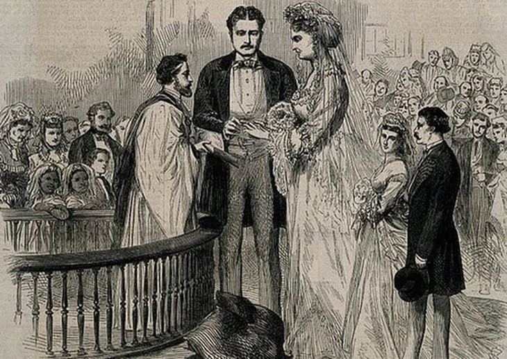 Cặp vợ chồng khổng lồ  Martin Van Buren Bates và Anna Haining Bates.