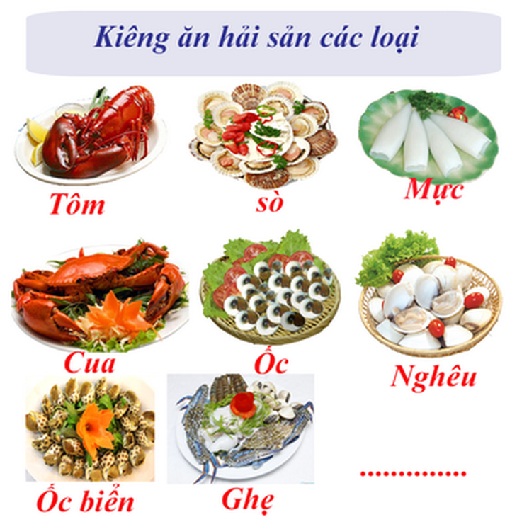 Người bệnh gút nên kiêng ăn các loại hải sản.