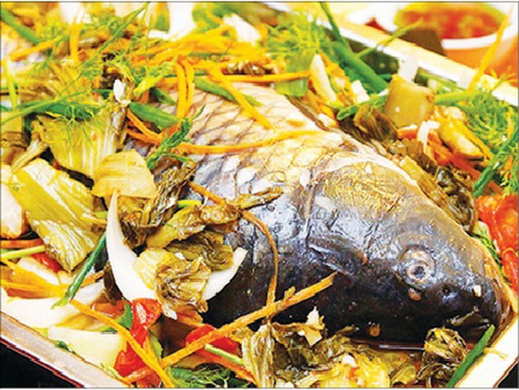 Cá chép om dưa.