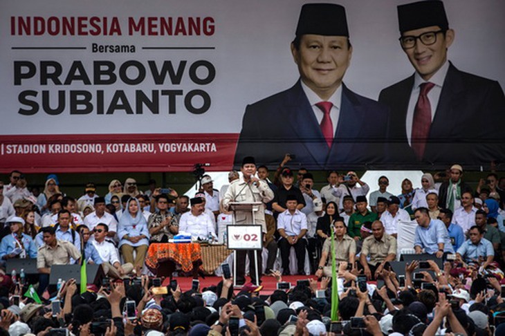 Không chỉ có Tổng thống Widodo, ứng cử viên Prabowo Subianto cũng đang giành rất nhiều lợi thế.