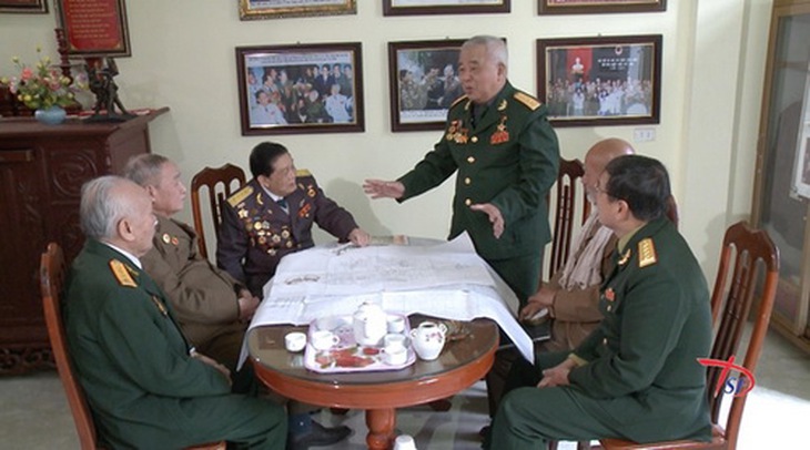 Cảnh trong phim tài liệu Chuyện những người lính già. Đây là tác phẩm được trình chiếu tới khán giả cả nước dịp 7/5/2019.