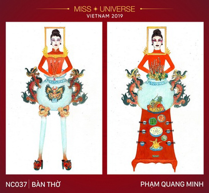 Mẫu thiết kế trang phục Bàn thờ gần đây khiến dư luận xôn xao.