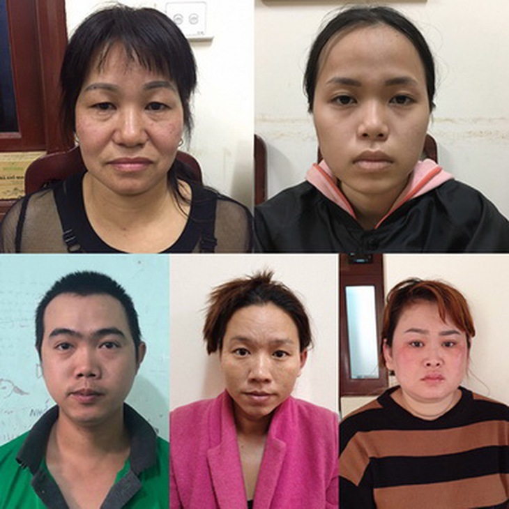 Các đối tượng trong đường dây buôn bán trẻ sơ sinh bị cơ quan công an bắt giữ.