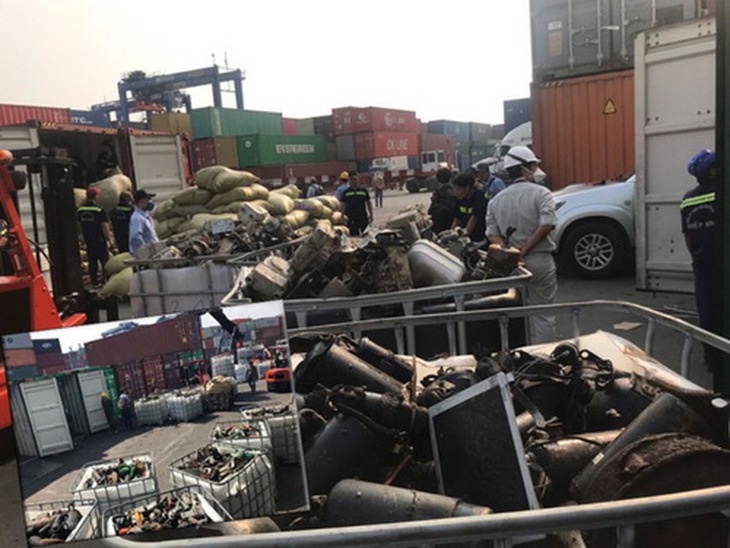 Container phế liệu tại cảng Cát Lái (TP.HCM).