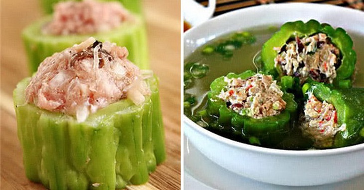 Mướp đắng nhồi thịt.