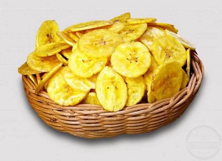 Chuối tiêu xanh thái lát sấy khô phòng trị viêm loét dạ dày.