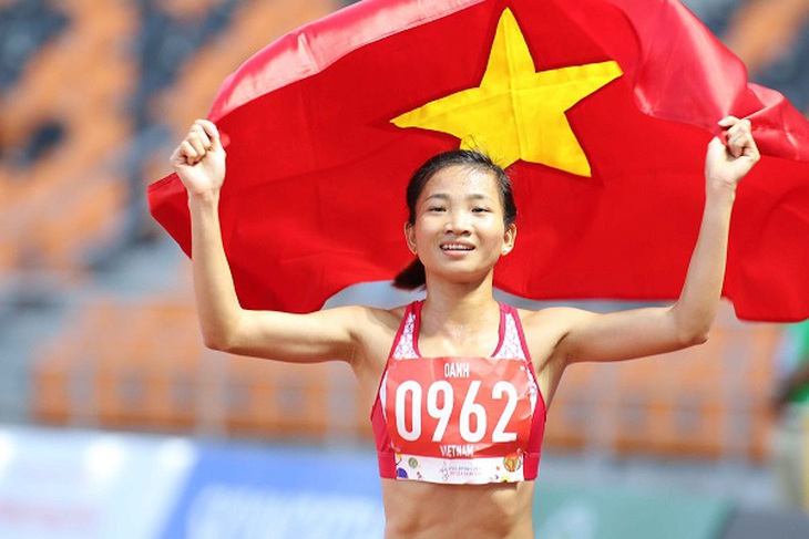 Nguyễn Thị Oanh đã vươn lên ngoạn mục. Ảnh: Bùi Lượng