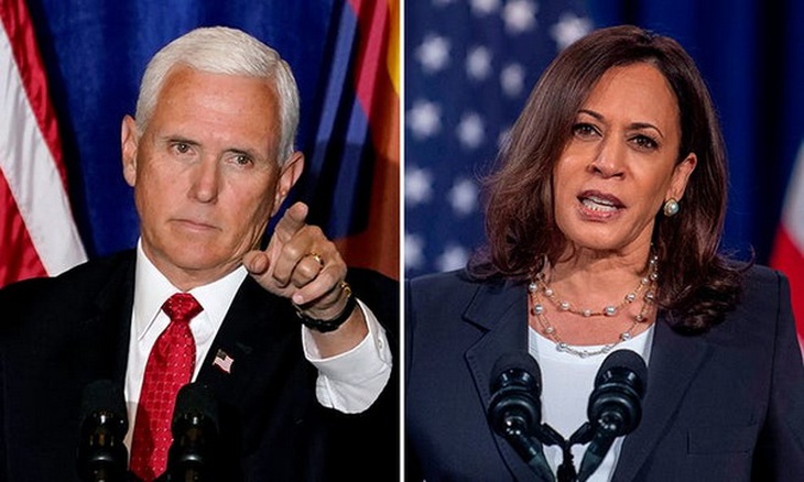 Phó Tổng thống Mike Pence (trái) và Thượng nghị sĩ Kamala Harris.