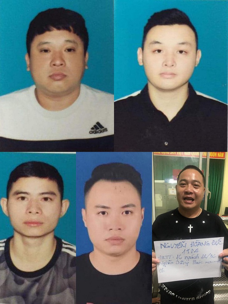 Các đối tượng tại cơ quan công an.