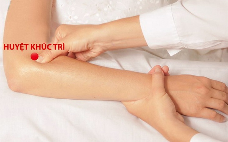 Vị trí huyệt Khúc trì.
