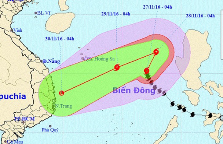 Nam Trung Bộ sắp có mưa to, không khí lạnh tăng cường ở Bắc Bộ