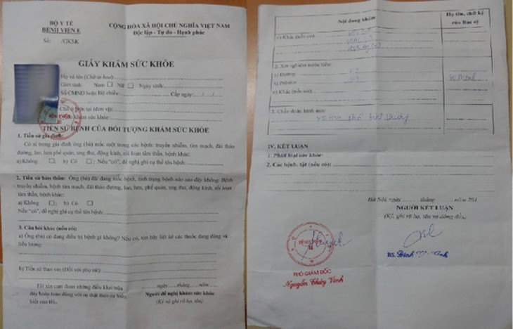Bệnh viện E nói gì về thông tin “rao bán giấy khám sức khỏe”?