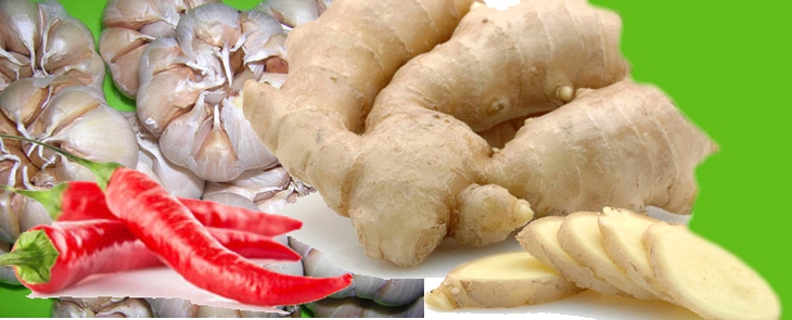Gừng, tỏi, ớt là thực phẩm cay nóng