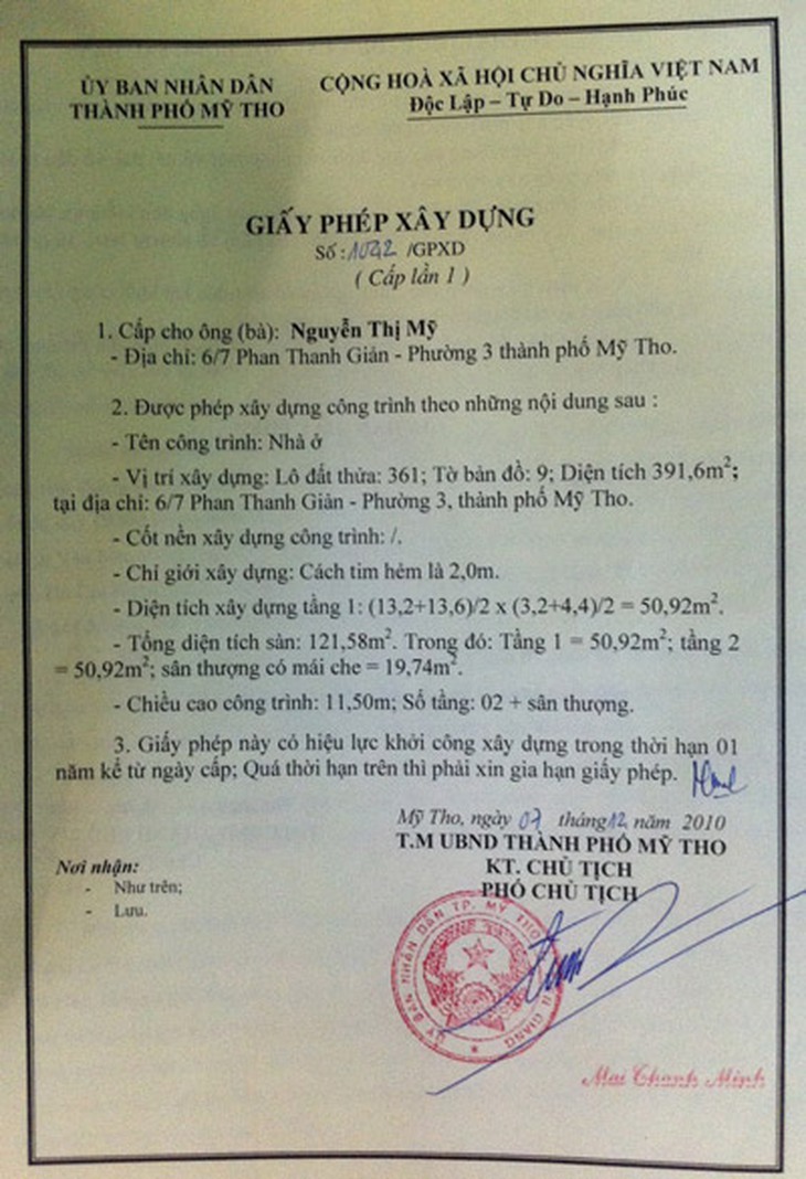 Cấp phép xây dựng cho… người chết 1