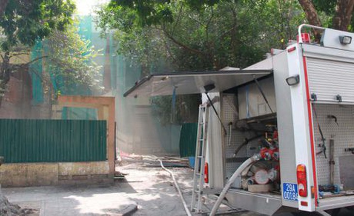 Hiện trường vụ cháy Cung thiếu nhi Hà Nội