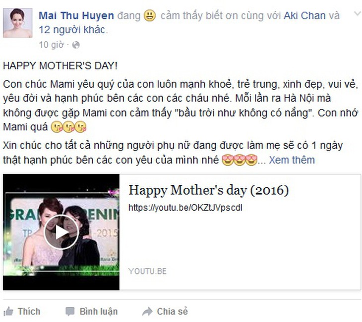 Sao Viet chia se cam xuc nhan dip ngay cua me hinh anh 10