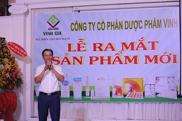 Chủ tịch HĐQT DP Vinh Gia, ông Ngô Thế Vinh phát biểu trong buổi lễ ra mắt sản phẩm mới